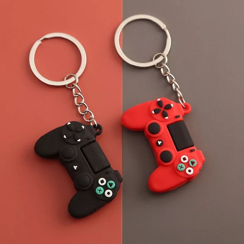Red Black PlayStation Controller Keyring Keychain Gift Etsy