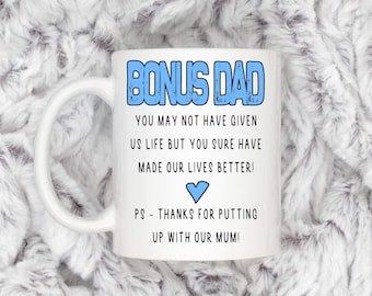 Bonus-Papa Stiefvater Stiefvater Vatertag lustige Tasse Geburtstagsgeschenk Weihnachtsgeschenk