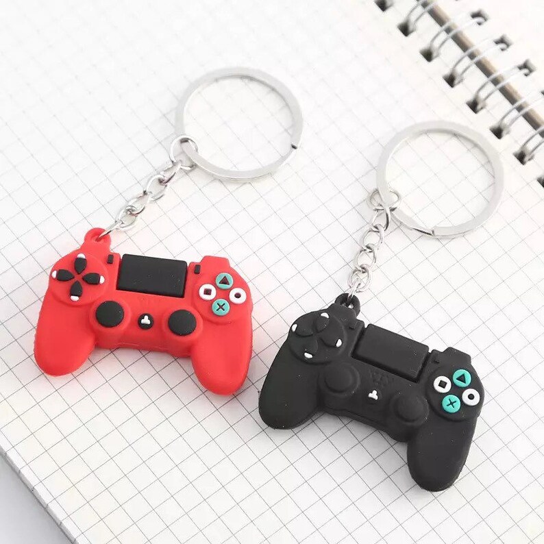 Red Black PlayStation Controller Keyring Keychain Gift Etsy