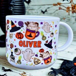 Kinder personalisierte Halloween Geschenk Sohn Tochter Enkelin Enkel Neffe Nichte Tasse Becher Geschenk vorhanden Bild 3