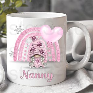 Nanny Pink Gonk - Birthday Gift - Nanny Gift - Personalised Mug - Gift From Grandkids - Gift For Nanny - Mothers Day