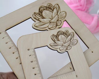 Wooden knitting and crochet gauge ruler