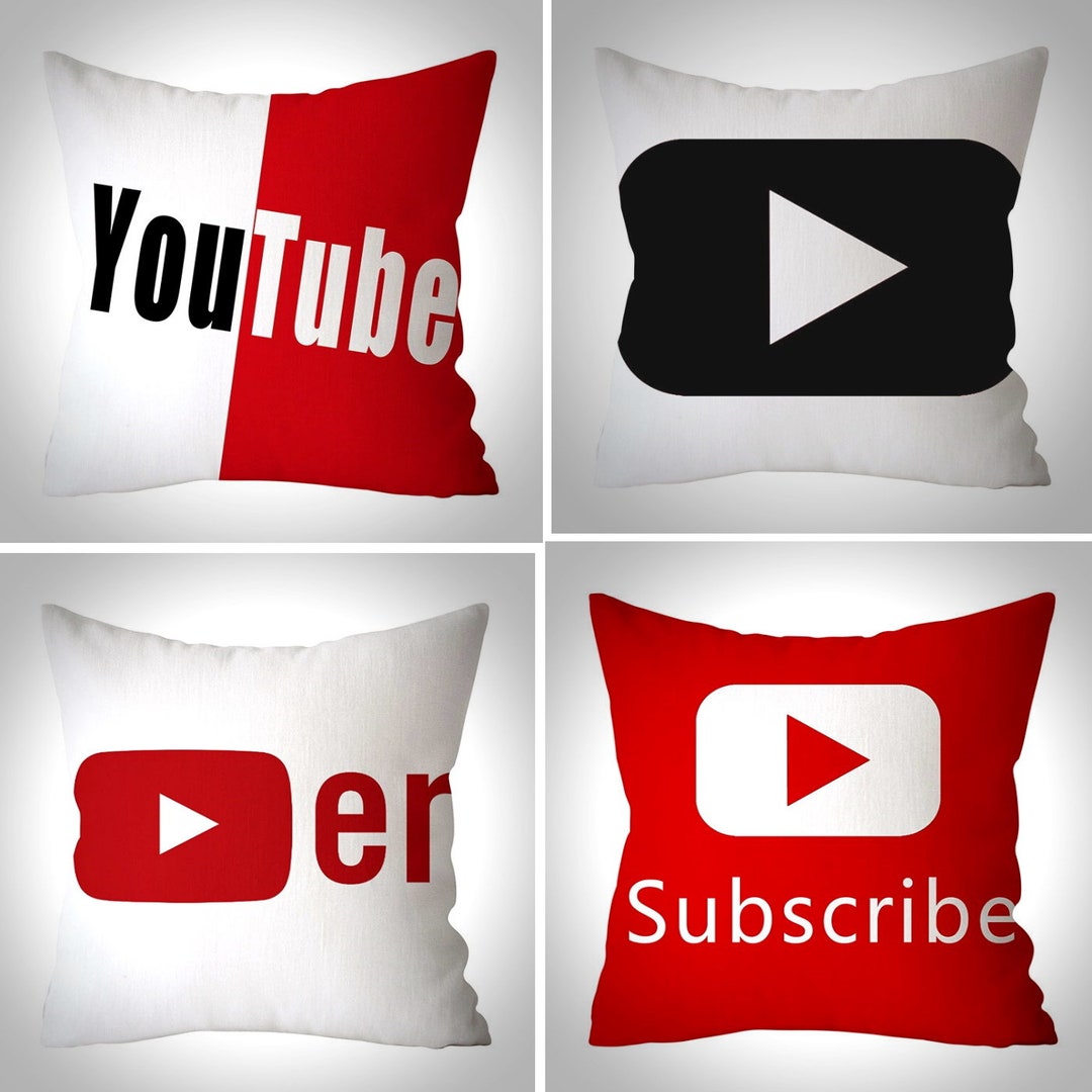 Youtube Cushion Cover Hot Media Red White Polyester Pillow Etsy