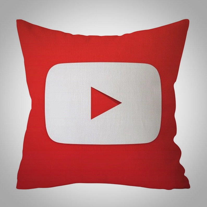 Youtube Cushion Cover Hot Media Red White Polyester Pillow Etsy