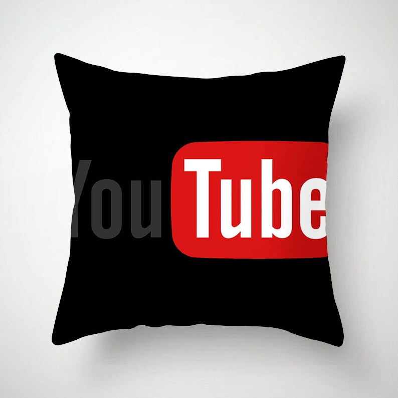 Youtube Cushion Cover Hot Media Red White Polyester Pillow Etsy