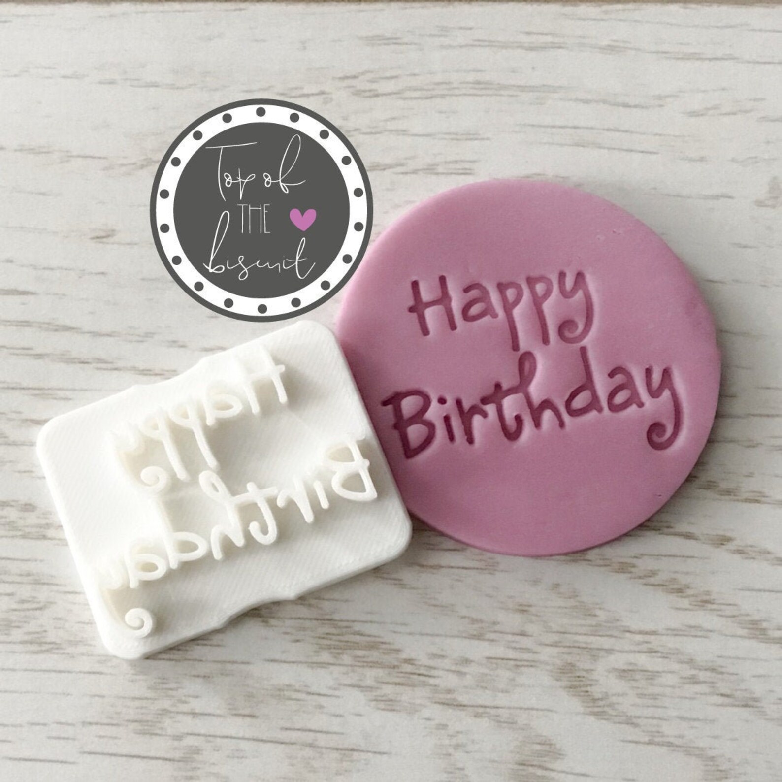 Happy Birthday Style 3 Embosser Cookie Stamp Etsy UK