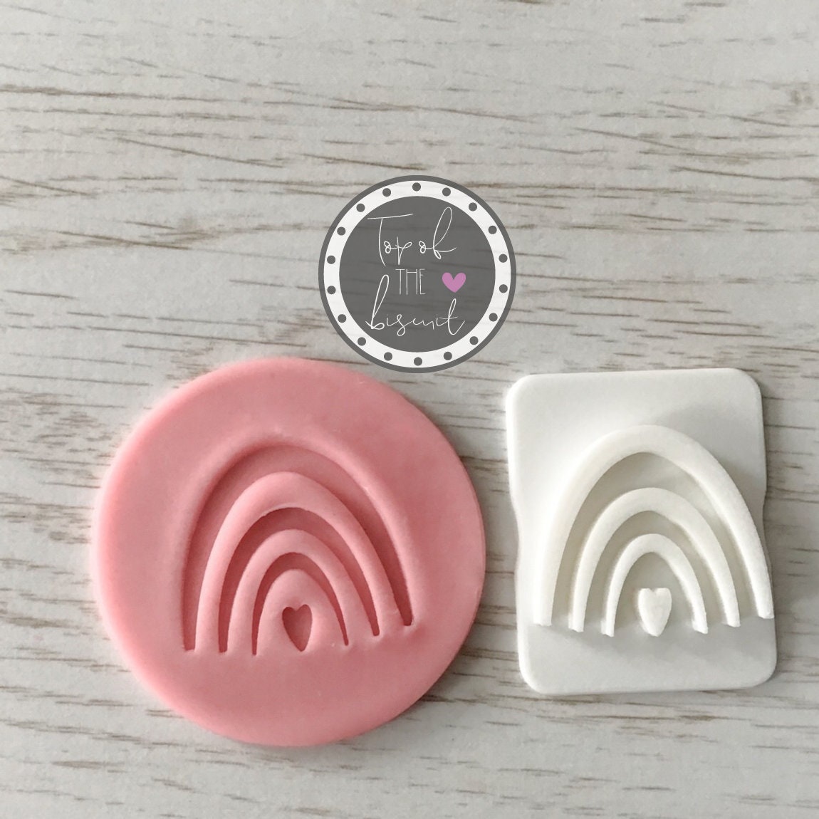 Rainbow detail embosser stamp for fondant icing cupcakes Etsy