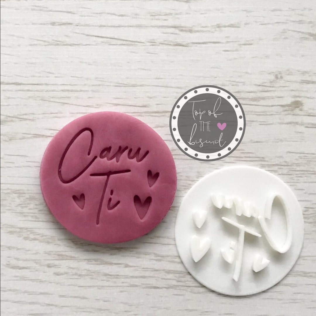 Happy Birthday Cake Stencil Happy Valentine's Embosser Stamp For Fondant, Icing, Cupcakes & Cookies - 6cm Circle, 3D Printed Cookie Stamps And Cutters - Foto 2