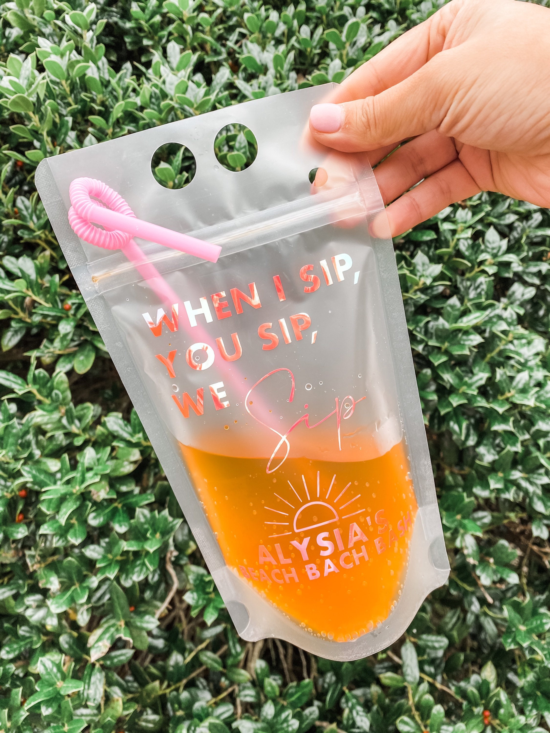 Party Drink Pouches Adult Capri Suns Pouches Beach Trip Etsy