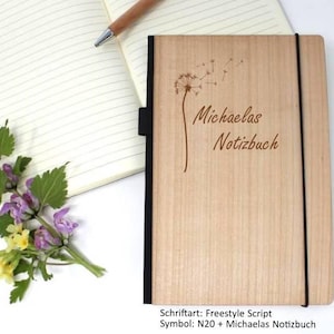 Personalisiertes Notizbuch - Kirschholz