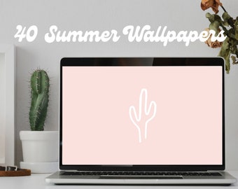 40 Summer Desktop Wallpapers, Pink Digital Wallpapers, Digital Laptop Backgrounds, Pastel Positivity Wallpaper Designs