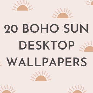 20 Boho Sun Desktop Wallpapers, Pink Digital Wallpapers, Digital Laptop Backgrounds, Pastel Positivity Wallpaper Designs