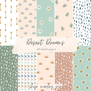 Pustynny papier do scrapbookingu Boho do druku, różowy papier dekoracyjny, pozytywne wzory, cyfrowy nadruk kaktusa