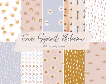 Boho Scrapbooking Paper Printable Pink Decorative Craft - Etsy