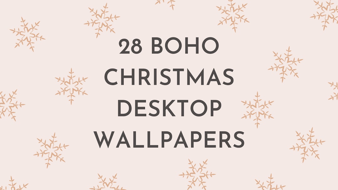 28 Boho Christmas Desktop Wallpapers, Pink Holiday Wallpapers, Digital