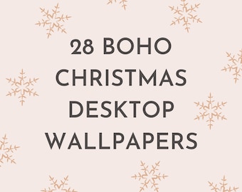 28 Boho Christmas Desktop Wallpapers, Pink Holiday Wallpapers, Digital Laptop Backgrounds, Pastel Positivity Designs