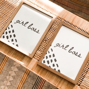 Girl Boss Quote Printable, Black and White Wall Art, Home Office Decor