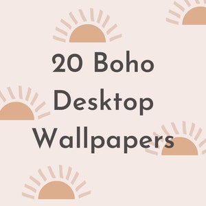 20 Boho Desktop Wallpapers, Pink Digital Wallpapers, Digital Laptop Backgrounds, Pastel Positivity Wallpaper Designs