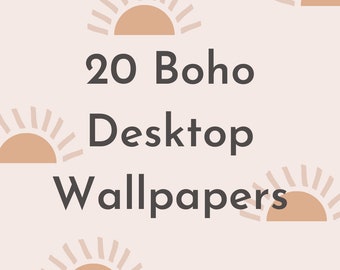20 Boho Desktop Wallpapers, Pink Digital Wallpapers, Digital Laptop Backgrounds, Pastel Positivity Wallpaper Designs