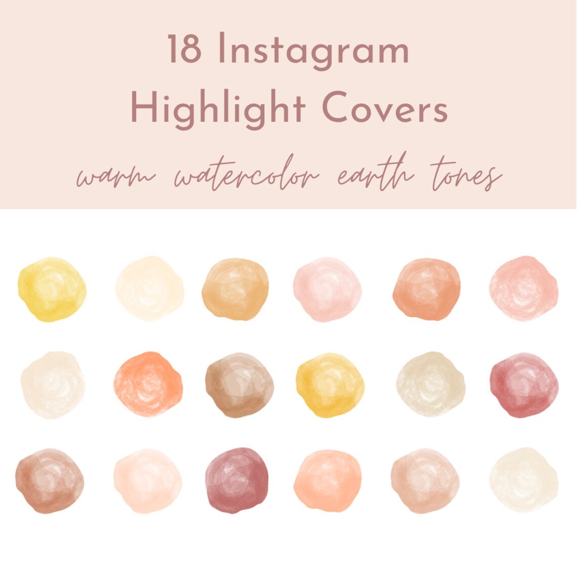 18 Earth Tone Watercolor Instagram Highlight Covers, Neutral Story ...