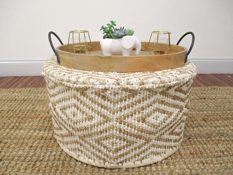 3 in 1 Basket, Stool, and Pouf bild 1