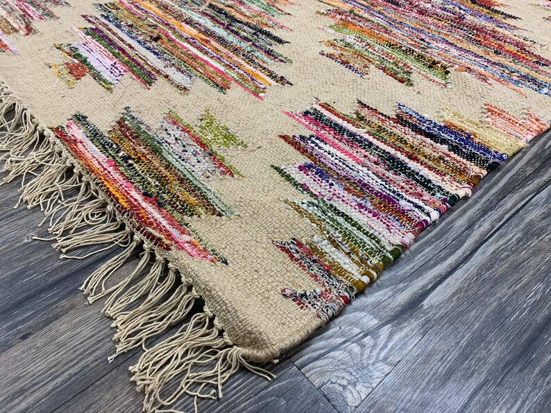 Urban 86 Fall Rug URBAN86 Jute and Chindi Aztec Kilim Rug (july Special ) - Etsy
