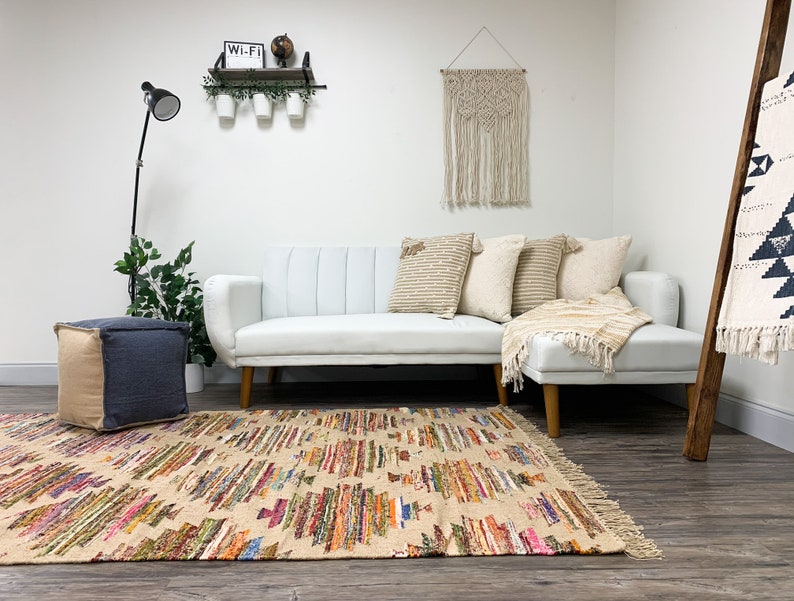 Urban 86 Fall Rug URBAN86 Jute and Chindi Aztec Kilim Rug (july Special ) - Etsy