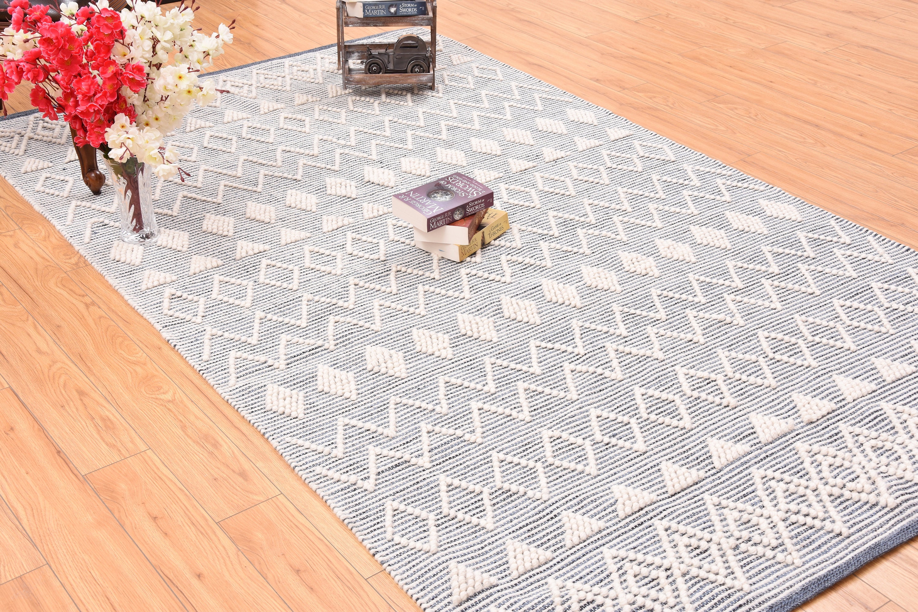 Urban 86 Fall Rug URBAN86 Fortune Grey Wool Rug Wool Cotton Rug Tribal Pattern Area Rug ...