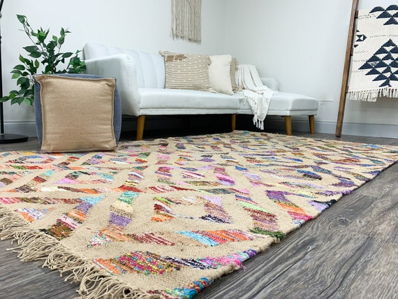 URBAN86 Jute and Chindi Kilim Rug july Special Etsy