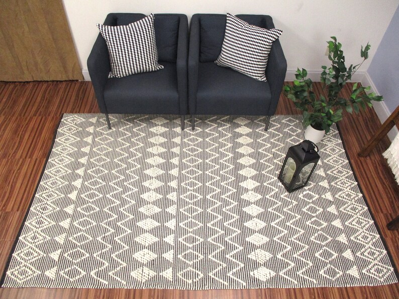 Urban 86 Fall Rug URBAN86 Fortune Grey Wool Rug Wool Cotton Rug Tribal Pattern Area Rug ...