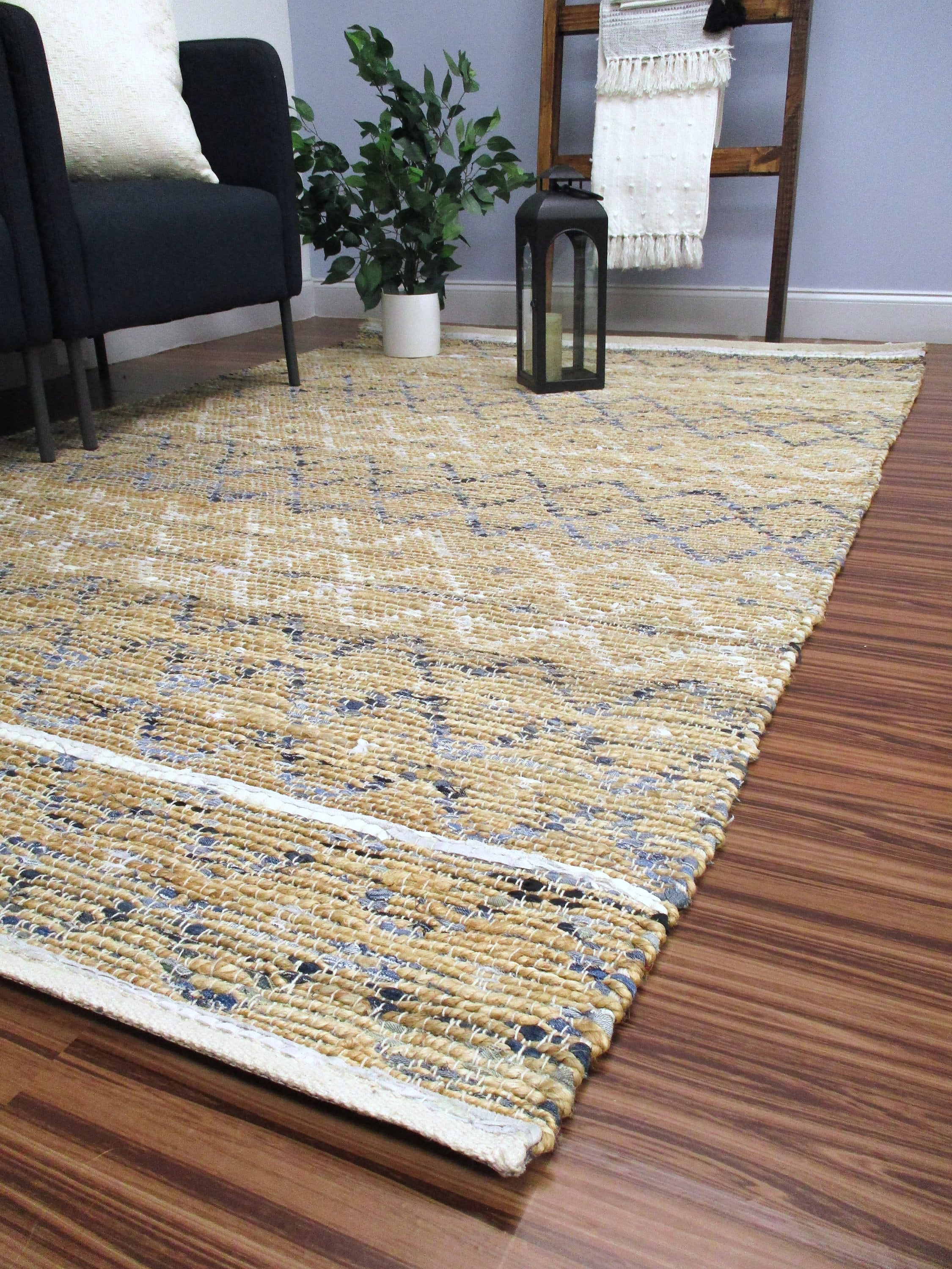 Urban 86 Fall Rug URBAN86 Noah Boho Rug Jute/denim Rug Geometric Design (july Special ...
