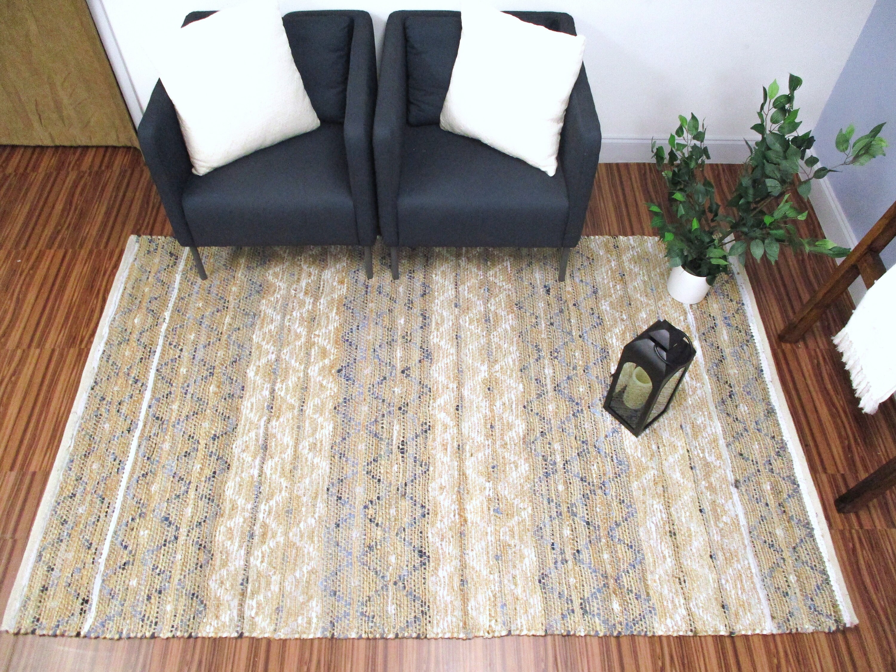 Urban 86 Fall Rug URBAN86 Noah Boho Rug Jute/denim Rug Geometric Design (july Special ...
