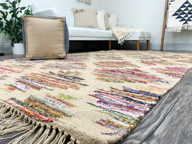 Urban 86 Fall Rug URBAN86 Jute and Chindi Aztec Kilim Rug (july Special ) - Etsy