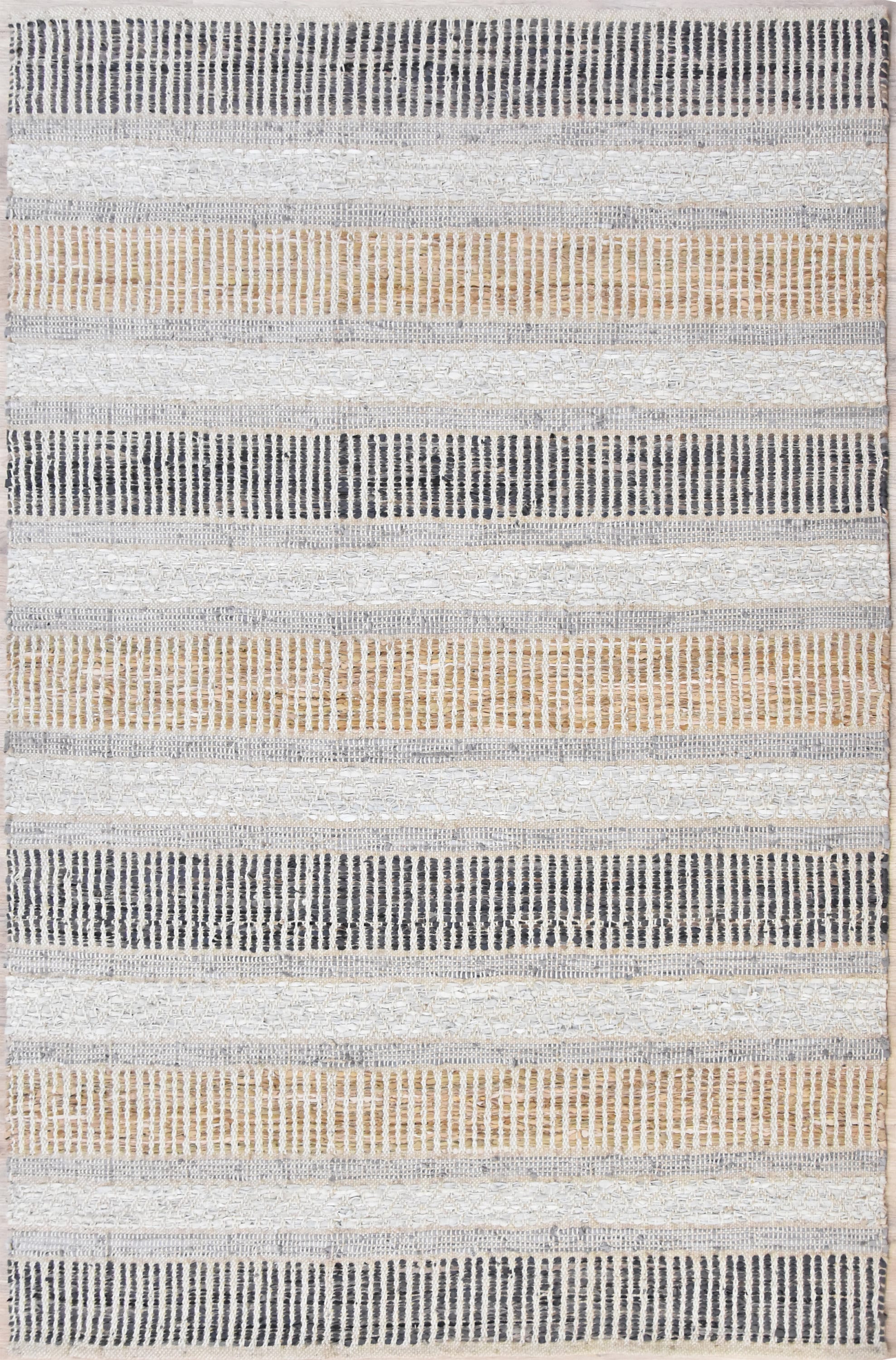 Urban 86 Fall Rug URBAN86 Chocolate Affair Leather and Jute Striped Area Rug (july ...