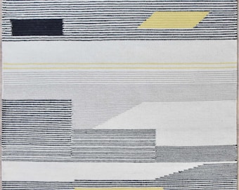 URBAN86 Champion's Treat Yellow Grey Wool Area Rug  (July Special )