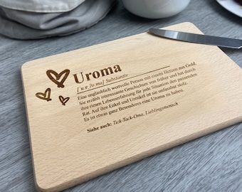 Brettchen Uroma - Geschenk, Geschenkidee