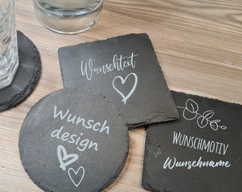 Untersetzer Schiefer - personalisiert - Geschenkidee