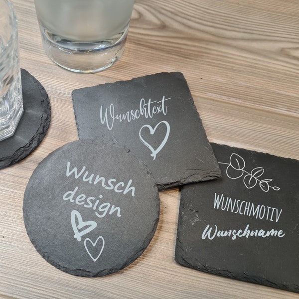 Untersetzer Schiefer - personalisiert - Geschenkidee