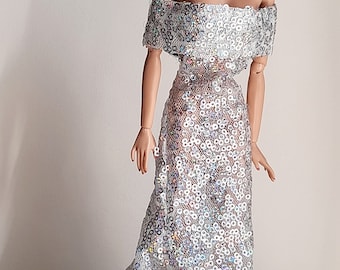 Handmade Mermaid white doll dress for Fashion Royalty, Poppy Parker, Nuface