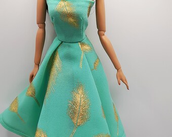 Cocktail mint handmade 12" doll dress for Fashion Royalty