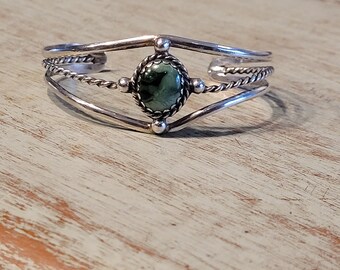 Silver and Variscite Cuff Bracelet