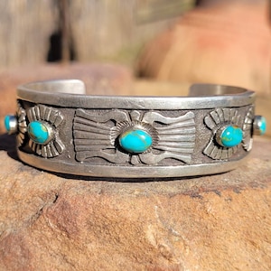 Navajo Turquoise and Silver Cuff