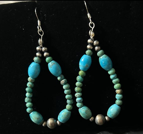 Hand Made Turquoise Earrings - image 2