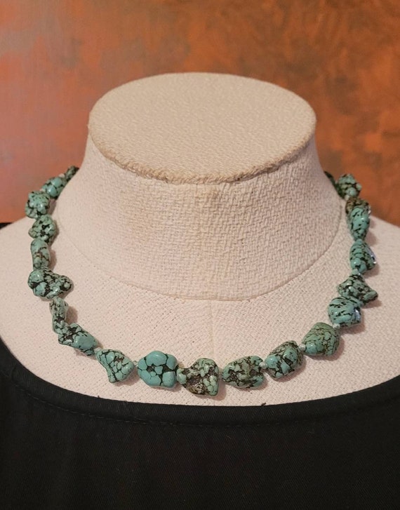Modern Turquoise Howlite Necklace