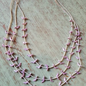 Vintage Lavender Bird Fetish Necklace