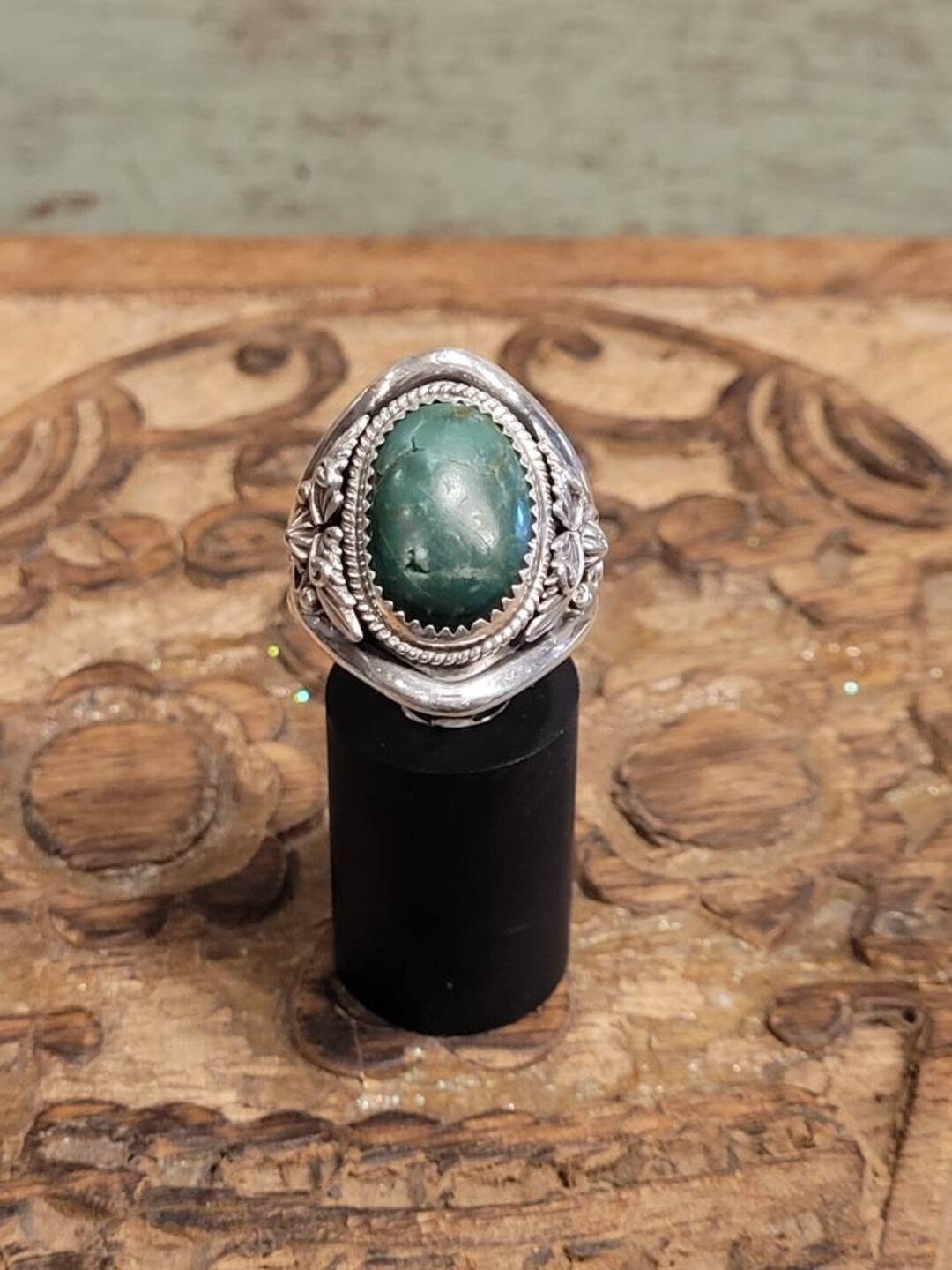 Vintage Running Bear Turquoise Saddle Ring - Etsy