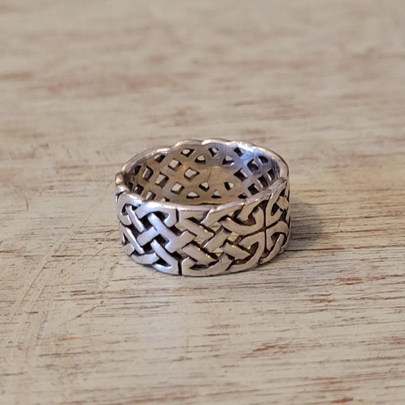 Silver Woven Knot Ring - image 2