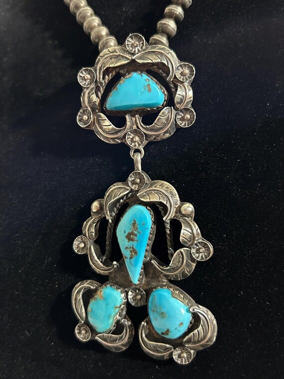 1960年代のヴィンテージターコイズとスターリングシルバーの連結