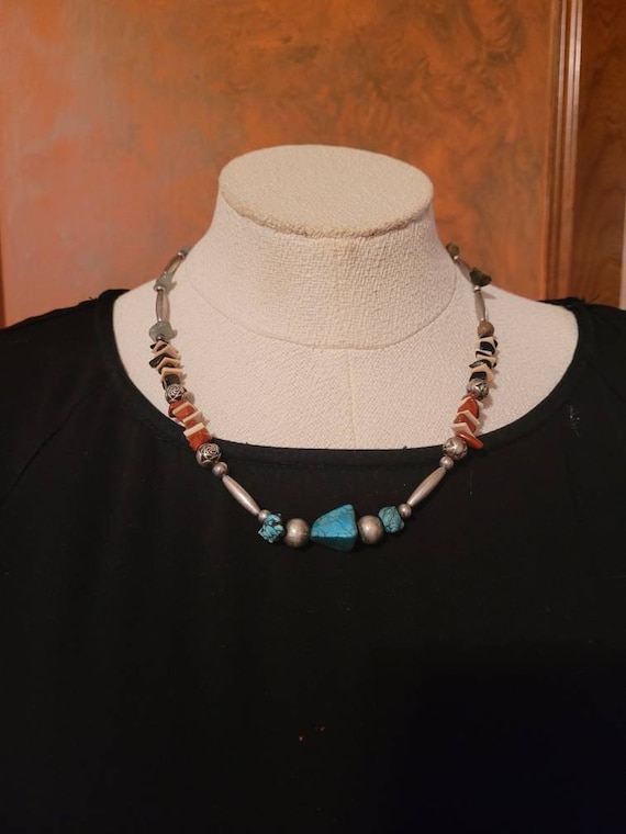Turquoise and Multi Stone Necklace