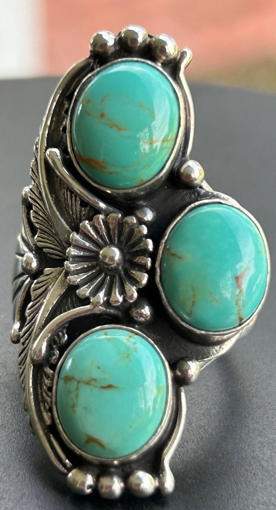 Vintage Navajo Turquoise and Sterling Silver Ring